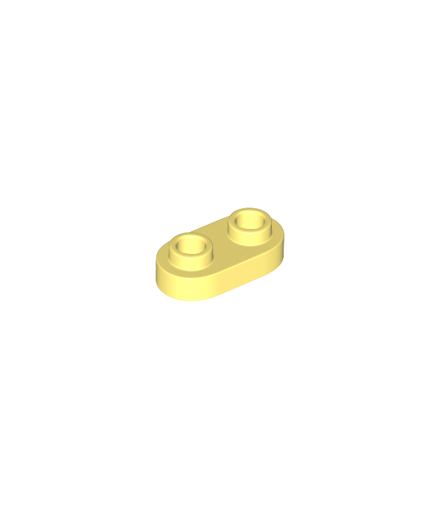 LEGO - Plaat, rond 1 x 2 met open noppen - Bright Light Yellow | N