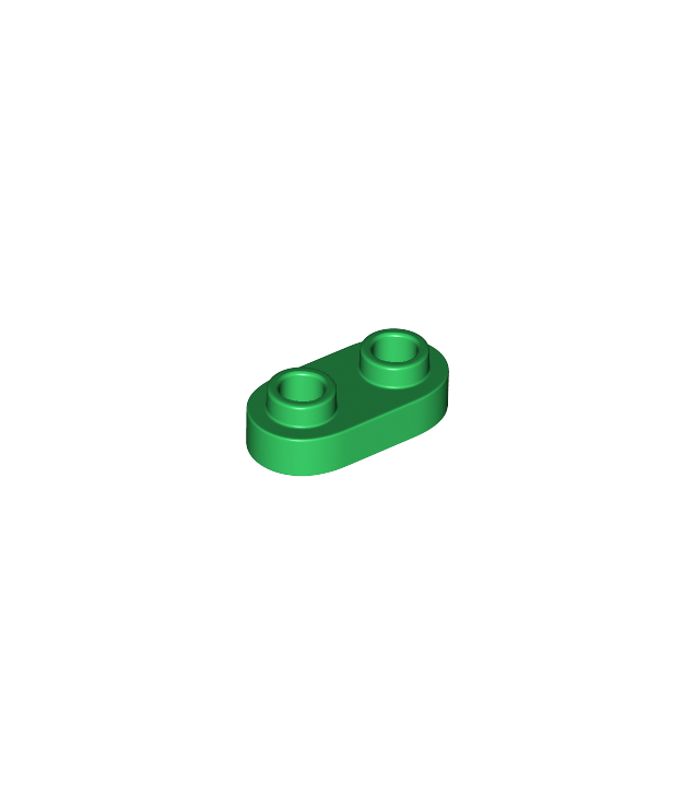 LEGO - Plaat, rond 1 x 2 met open noppen - Green | N