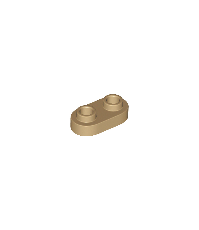 LEGO - Plaat, rond 1 x 2 met open noppen - Dark Tan | N