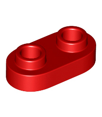 LEGO - Plaat, rond 1 x 2 met open noppen - Red | N - Thumbnail