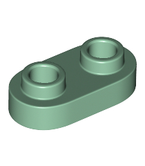 LEGO - Plaat, rond 1 x 2 met open noppen - Sand Green | N - Thumbnail