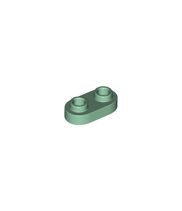 LEGO - Plaat, rond 1 x 2 met open noppen - Sand Green | N