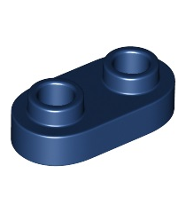 LEGO - Plaat, rond 1 x 2 met open noppen - Dark Blue | N - Thumbnail