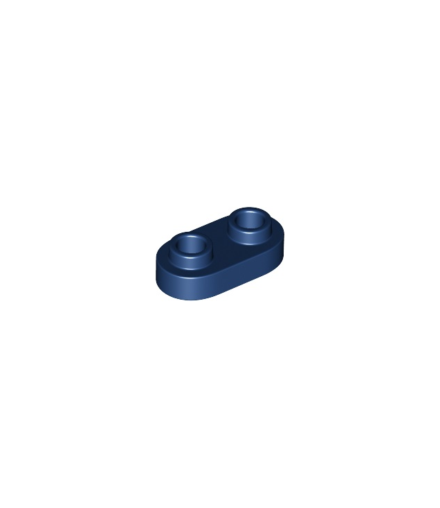 LEGO - Plaat, rond 1 x 2 met open noppen - Dark Blue | N