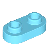 LEGO - Plaat, rond 1 x 2 met open noppen - Medium Azure | N - Thumbnail