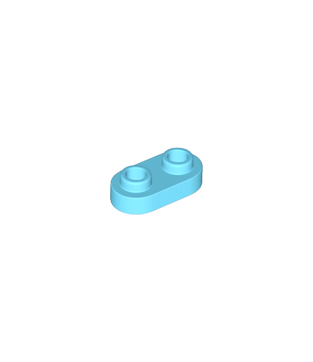 LEGO - Plaat, rond 1 x 2 met open noppen - Medium Azure | N