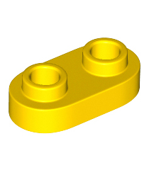 LEGO - Plaat, rond 1 x 2 met open noppen - Yellow | N - Thumbnail