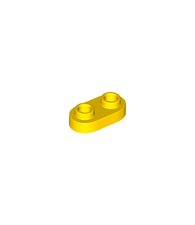 LEGO - Plaat, rond 1 x 2 met open noppen - Yellow | N
