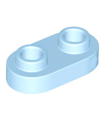 LEGO - Plaat, rond 1 x 2 met open noppen - Bright Light Blue | N - Thumbnail