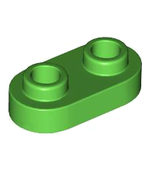 LEGO - Plaat, rond 1 x 2 met open noppen - Bright Green | N - Thumbnail