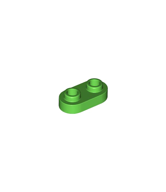 LEGO - Plaat, rond 1 x 2 met open noppen - Bright Green | N