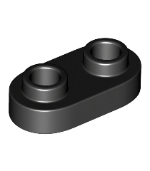 LEGO - Plaat, rond 1 x 2 met open noppen - Black | N - Thumbnail