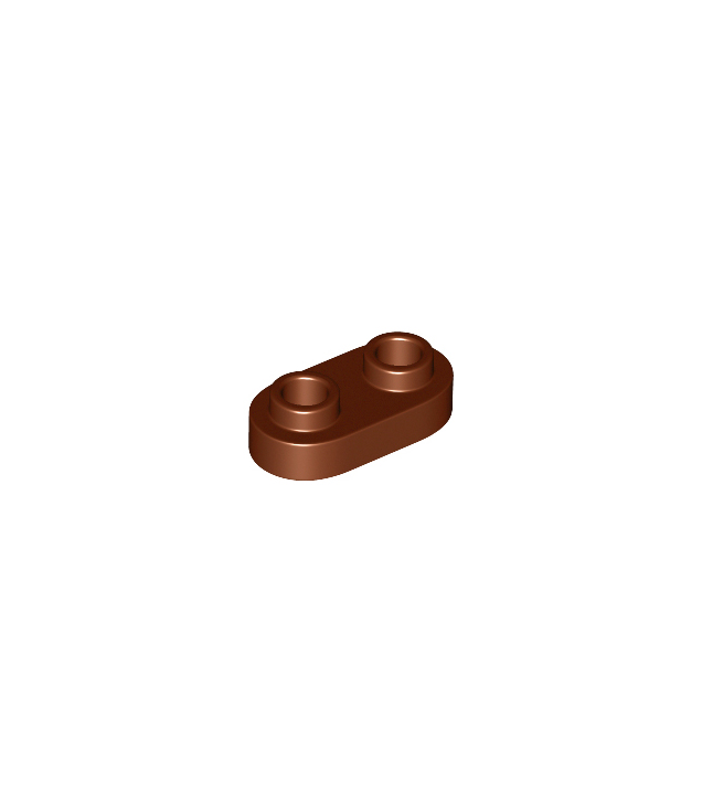 LEGO - Plaat, rond 1 x 2 met open noppen - Reddish Brown | N