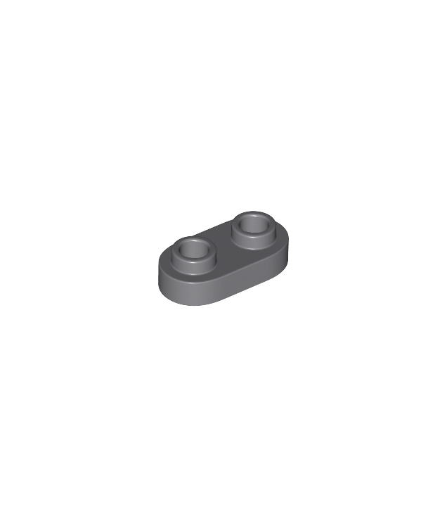 LEGO - Plaat, rond 1 x 2 met open noppen - Dark Bluish Gray | N