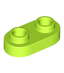 LEGO - Plaat, rond 1 x 2 met open noppen - Lime | N - Thumbnail