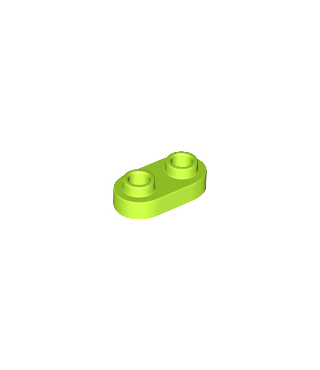 LEGO - Plaat, rond 1 x 2 met open noppen - Lime | N