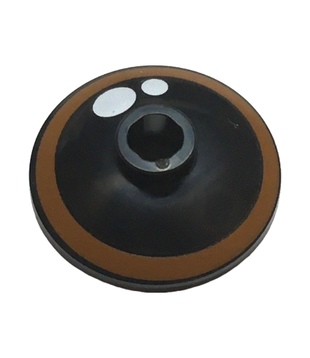 LEGO - Schotel 2 x 2 omgekeerd (radar) met oog met donkeroranje iris en witte glans (The Lion King jonge Simba) - Black | N
