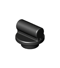 LEGO - Plaat, rond 1 x 1 met staaf-handgreep op korte steel - Black | N - Thumbnail