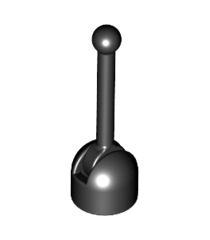 LEGO - Antenne kleine basis met zwarte hendel (4592 / 4593) - Black | N - Thumbnail