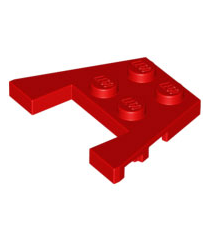 LEGO - Wig, plaat 3 x 4 met inkepingen voor noppen - Red | N - Thumbnail