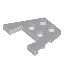 LEGO - Wig, plaat 3 x 4 met inkepingen voor noppen - Light Bluish Gray | N - Thumbnail