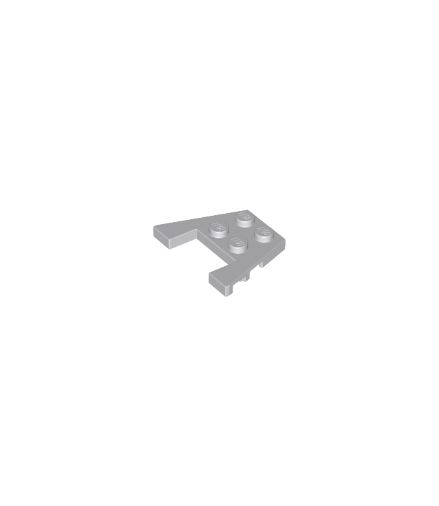 LEGO - Wig, plaat 3 x 4 met inkepingen voor noppen - Light Bluish Gray | N