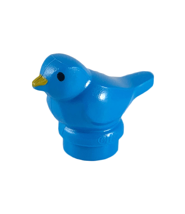 LEGO - Vogel, klein met zwarte ogen en lichtoranje snavelpatroon - Dark Azure | N