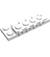 LEGO - Plaat, gemodificeerd 2 x 6 x 2/3 met 4 noppen aan zijkant - White | N - Thumbnail