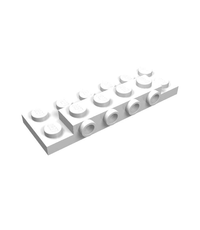 LEGO - Plaat, gemodificeerd 2 x 6 x 2/3 met 4 noppen aan zijkant - White | N