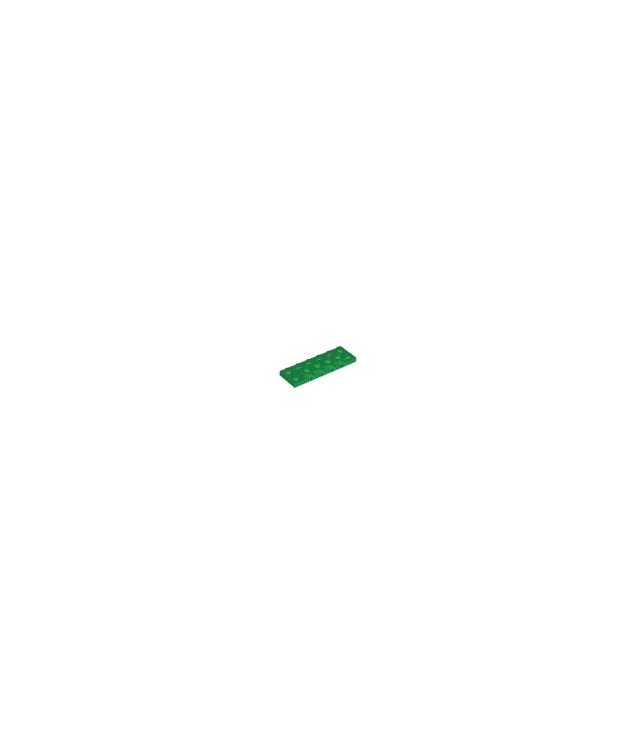 LEGO - Plaat, gemodificeerd 2 x 6 x 2/3 met 4 noppen aan zijkant - Green | N