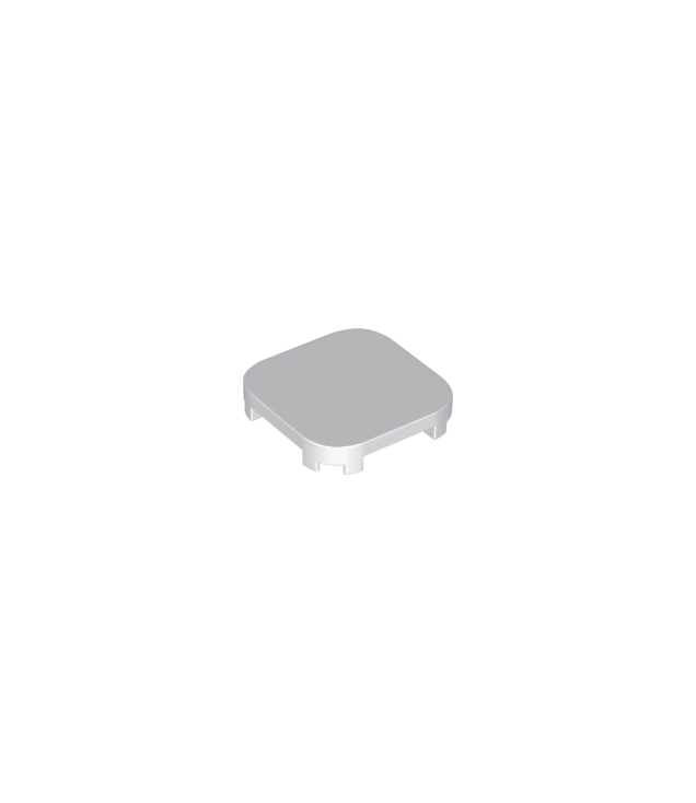 LEGO - Tegel, gemodificeerd 4 x 4 met afgeronde hoeken en 4 pootjes - Light Bluish Gray | N
