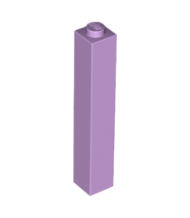 LEGO - Steen 1 x 1 x 5 - vaste nop - Lavender | N - Thumbnail