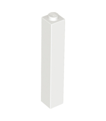 LEGO - Steen 1 x 1 x 5 - vaste nop - White | N - Thumbnail