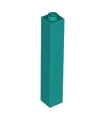 LEGO - Steen 1 x 1 x 5 - vaste nop - Dark Turquoise | N - Thumbnail