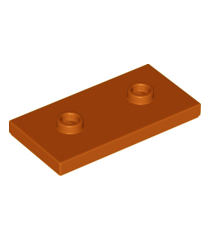LEGO - Plaat, gemodificeerd 2 x 4 met 2 noppen (dubbele jumper) - Dark Orange | N - Thumbnail