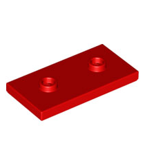 LEGO - Plaat, gemodificeerd 2 x 4 met 2 noppen (dubbele jumper) - Red | N - Thumbnail