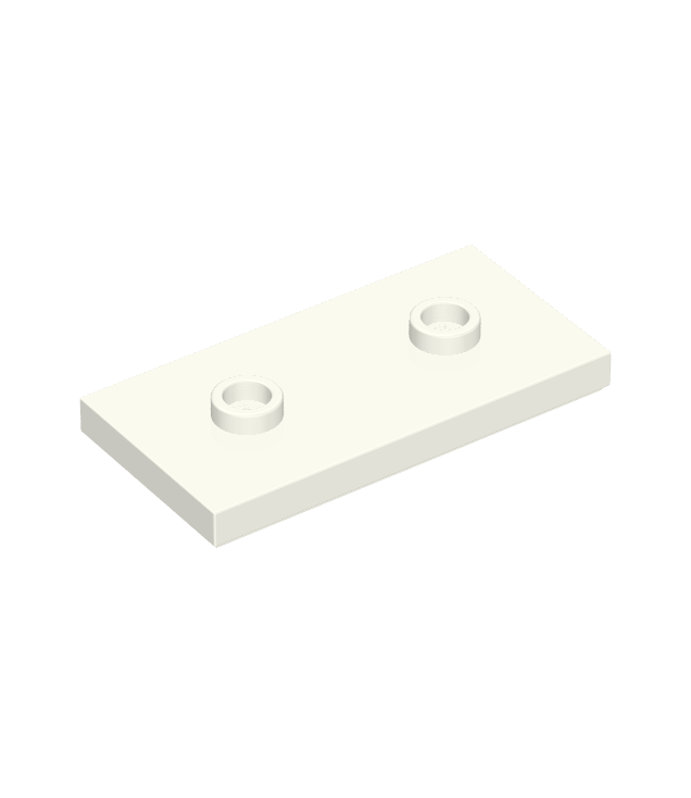 LEGO - Plaat, gemodificeerd 2 x 4 met 2 noppen (dubbele jumper) - White | N