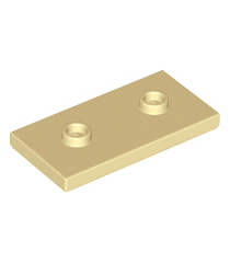 LEGO - Plaat, gemodificeerd 2 x 4 met 2 noppen (dubbele jumper) - Tan | N - Thumbnail