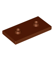LEGO - Plaat, gemodificeerd 2 x 4 met 2 noppen (dubbele jumper) - Reddish Brown | N - Thumbnail