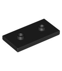 LEGO - Plaat, gemodificeerd 2 x 4 met 2 noppen (dubbele jumper) - Black | N - Thumbnail