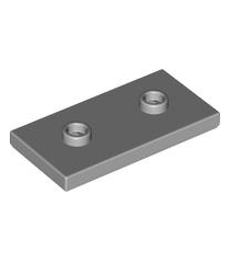 LEGO - Plaat, gemodificeerd 2 x 4 met 2 noppen (dubbele jumper) - Light Bluish Gray | N - Thumbnail