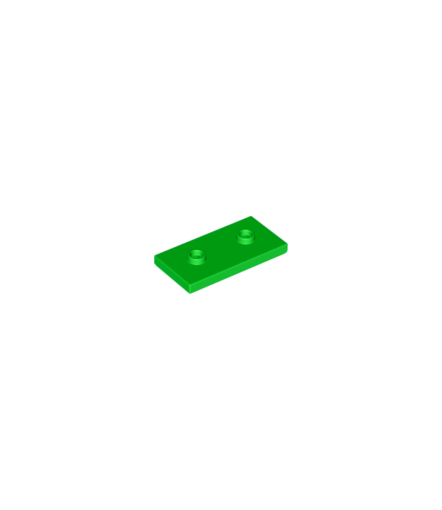 LEGO - Plaat, gemodificeerd 2 x 4 met 2 noppen (dubbele jumper) - Bright Green | N