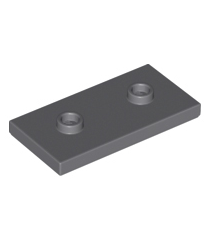 LEGO - Plaat, gemodificeerd 2 x 4 met 2 noppen (dubbele jumper) - Dark Bluish Gray | N - Thumbnail