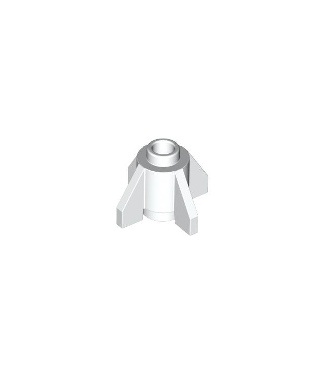 LEGO - Steen, rond 1 x 1 met vinnen - White | N