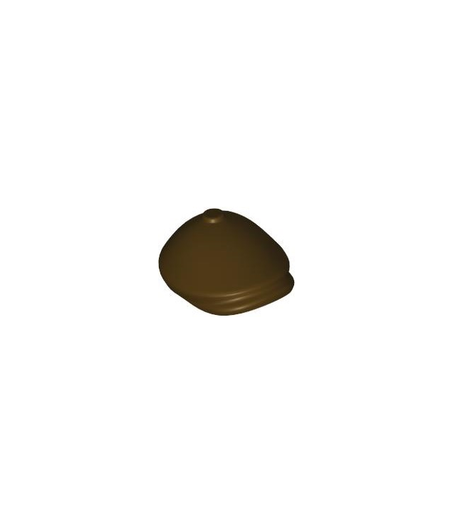 LEGO - Minifiguur-hoofddeksel pet (platte kap) - Dark Brown | N