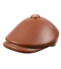 LEGO - Minifiguur-hoofddeksel pet (platte kap) - Reddish Brown | N - Thumbnail