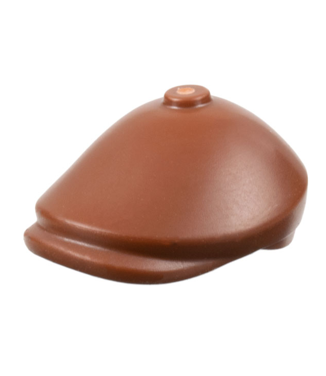 LEGO - Minifiguur-hoofddeksel pet (platte kap) - Reddish Brown | N