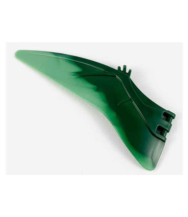 LEGO - Dinosaurusvleugel Pteranodon - links met gemarmerd zandgroen randpatroon - Dark Green | N