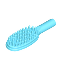 LEGO - Minifiguur-accessoire, haarborstel met 10mm handvat - Medium Azure | N - Thumbnail