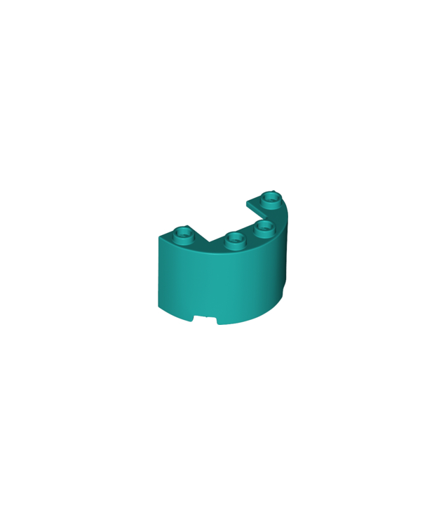 LEGO - Halve cilinder 2 x 4 x 2 met 1 x 2 uitsparing - Dark Turquoise | N